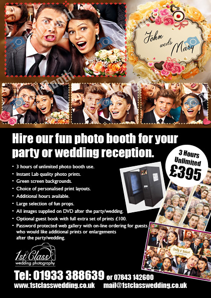 Photobooth for your wedding reception £395