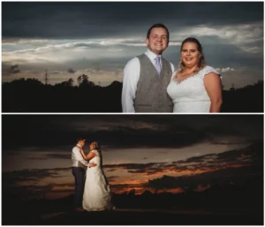 Couple's sunset wedding photoshoot.