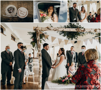 Wedding day moments collage.