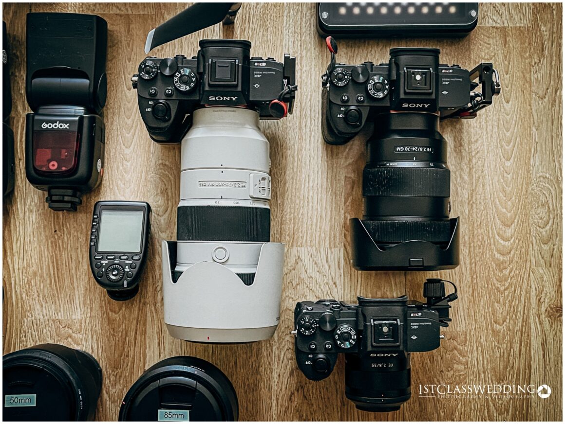 Photographers wedding equipment