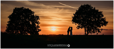Couple silhouette sunset photography.