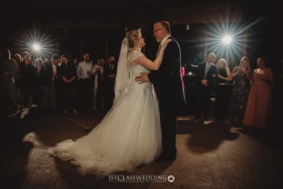 Couple's first dance at wedding reception.