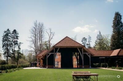 Elegant countryside wedding venue with lush garden setting