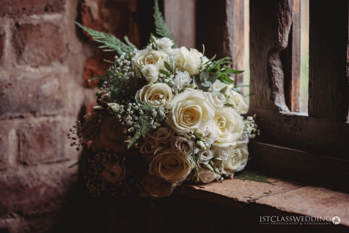 brides bouquet at curradine barns wedding venue