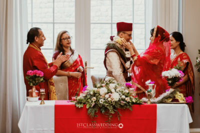 Traditional Indian wedding ceremony moment.
