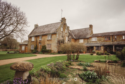 Traditional English country house with garden at Crockwell Farm Wedding Venue.